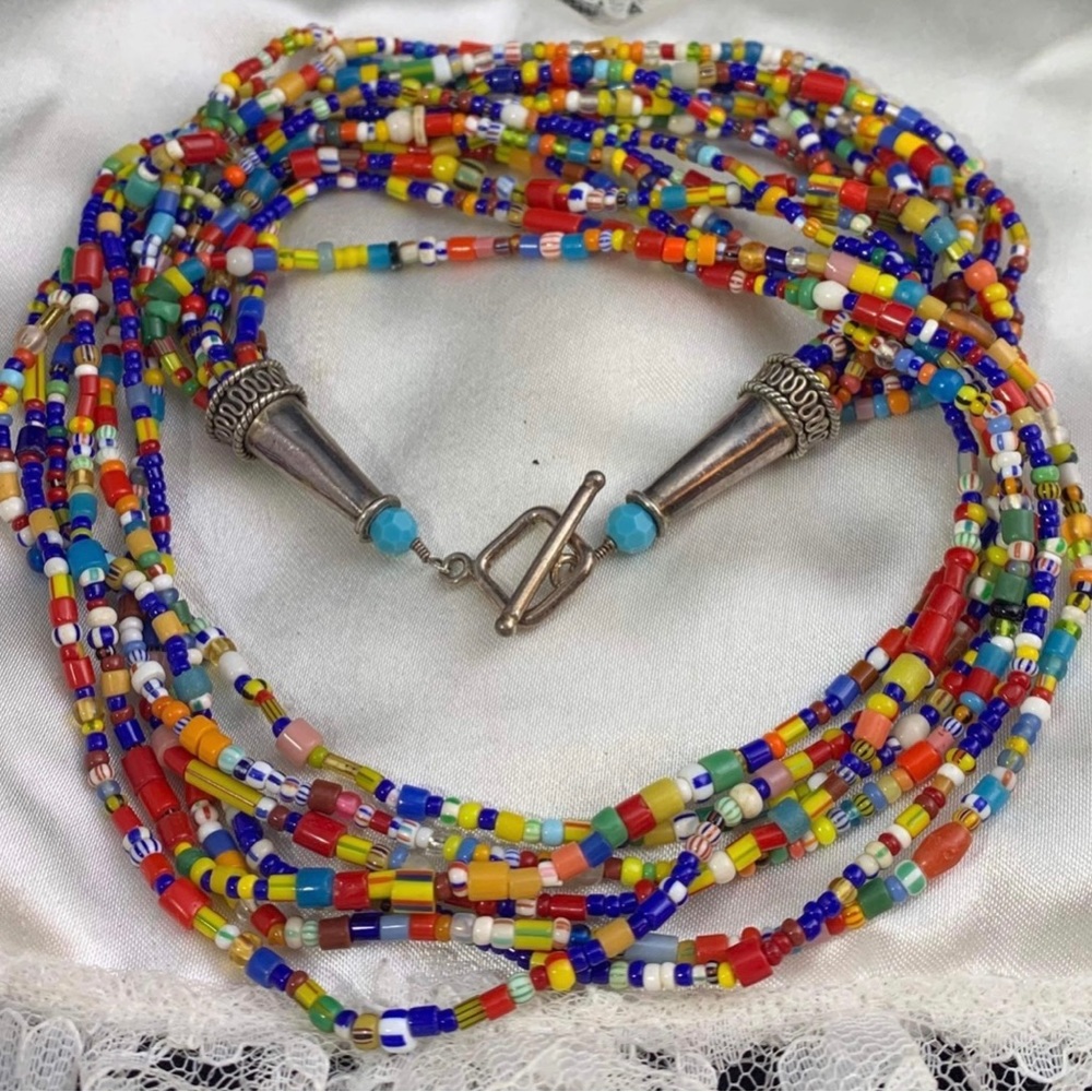 Handcrafted 24" Multi Color Native Style Necklace - image 3